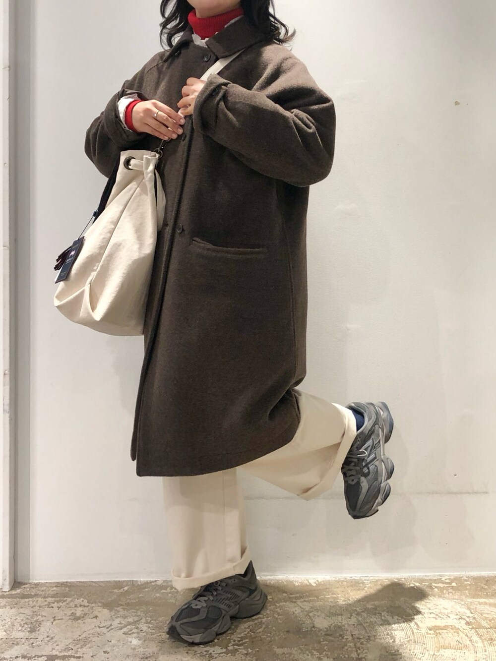 PAR ICI パーリッシィ 杢圧縮ウールダブルコート PAR ICI(PAR