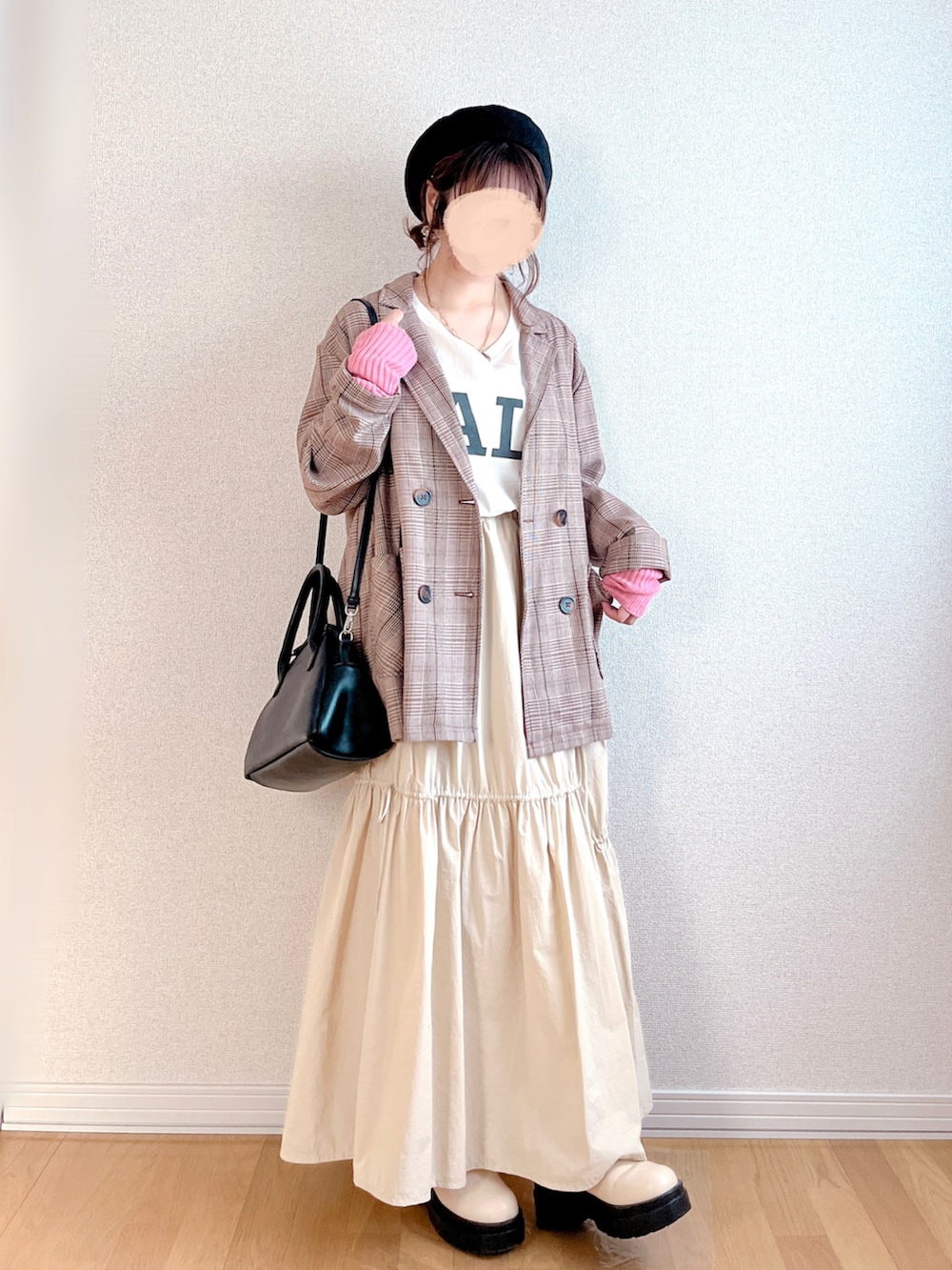 ãã©ãŠã³ç³»ã®ããŒã©ãŒããžã£ã±ããããã¯ã€ãç³»ã®ã¹ãŠã§ããããã¯ã€ãç³»ã®ã¹ã«ãŒããççšããã¬ãã£ãŒã¹ã®ç§ã³ãŒãã£ããŒãã®2æç®ã®åç