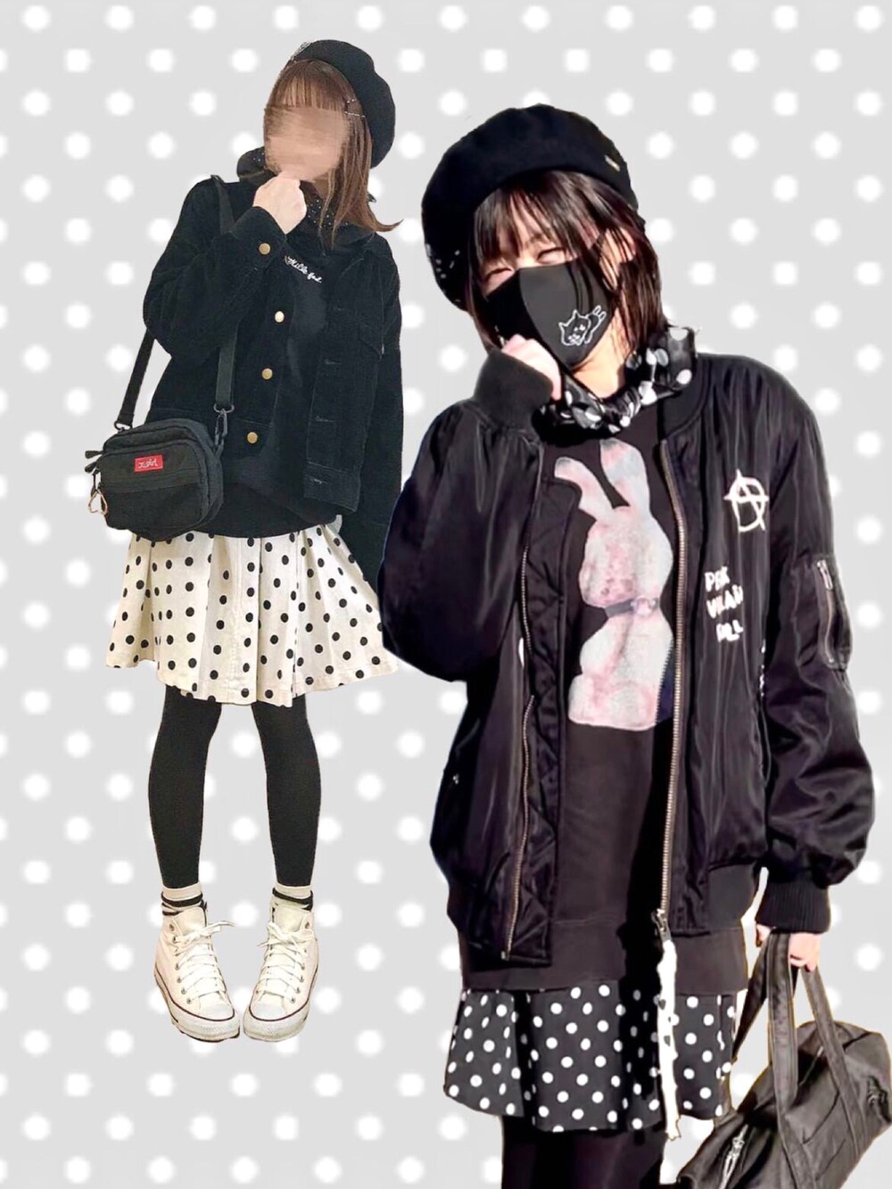 ブラック系のその他アウター、ブラック系のショルダーバッグ、ブラック系のパーカーを着用したレディースの冬コーディネートの2枚目の写真