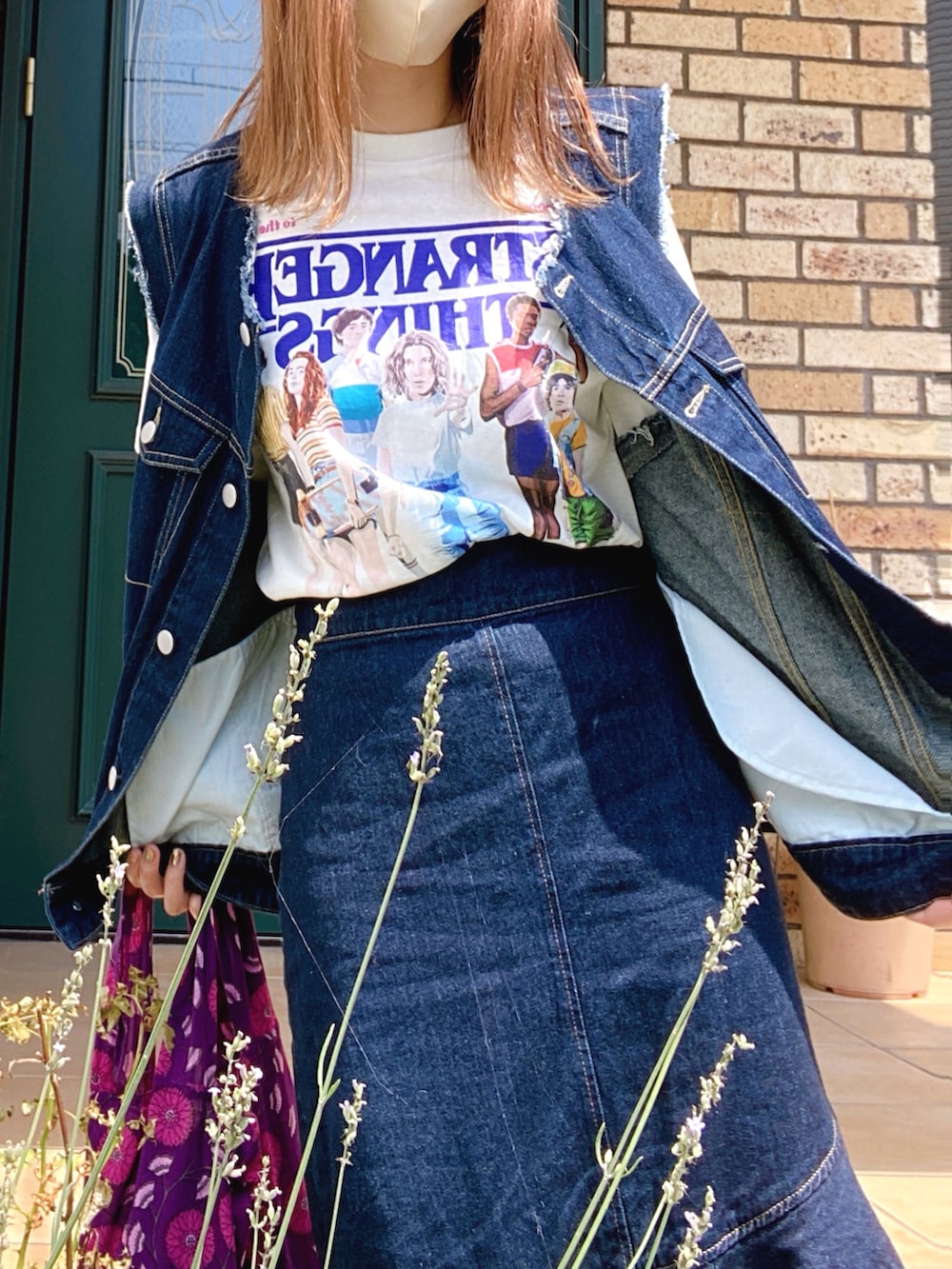 「vis-`a-visのベスト（ベスト、ブルー系）」を使った、moepさん（レディース・154cm）の夏コーディネートの2枚目の写真