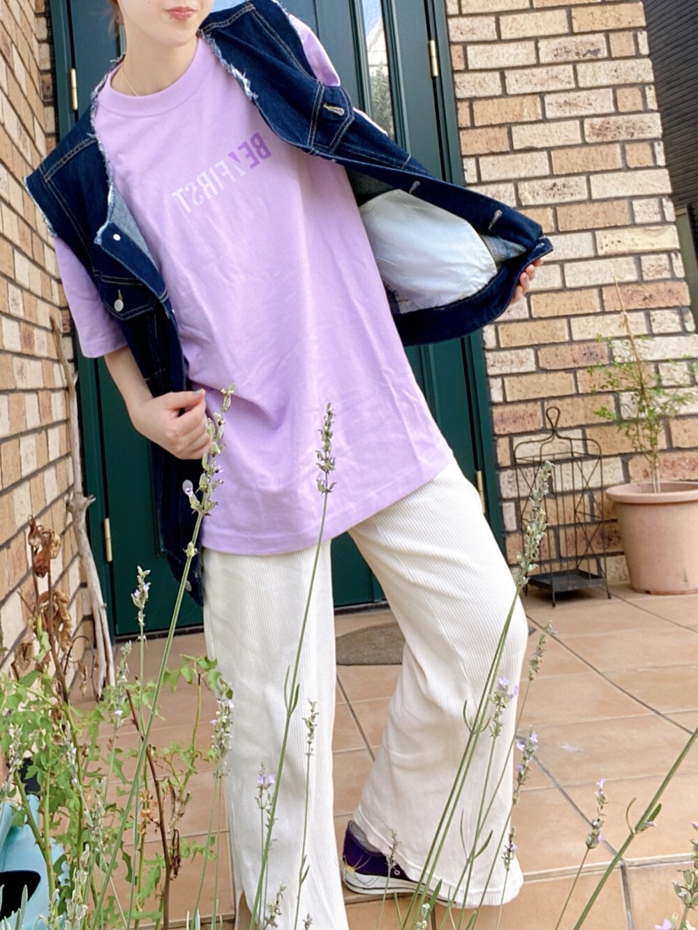 「BE:FIRST」｜「vis-`a-visのベスト（ベスト、ブルー系）」を使った、moepさん（レディース・154cm）の夏コーディネートの2枚目の写真