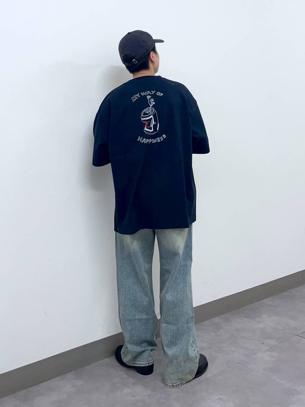 「低身長、個性派、ラフ、デート/ロマンティック、差し色コーデ、高見え、リラックス、ベーシック/シンプル、オーバーサイズ、ワイドパンツ、ロンT、Tシャツ、シャツ、ジャケット、アウター」|「RAGEBLUEの【Healthknit/ヘルスニット】シンカー無地3Pソックス(ソックス/靴下、その他)」を使った、shuさん(メンズ・159cm)の春コーディネートの6枚目の写真