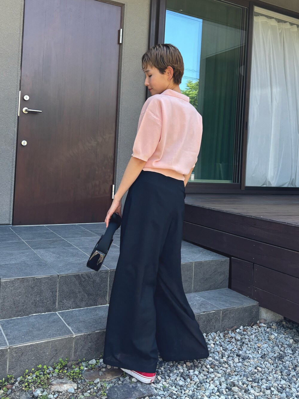 6(ROKU)＞カラーポイント ポロニットを使った人気ファッション