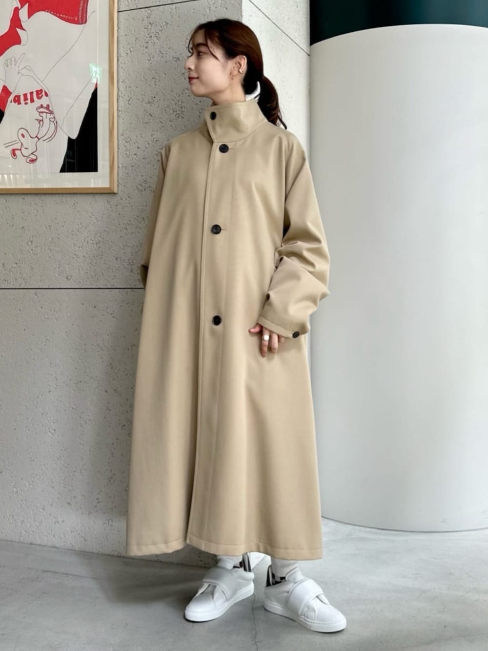 CABaN ステンカラーコート S ベージュ CABaN ステンカラーコート S ベージュ キャバン CABaN CABaN ウール