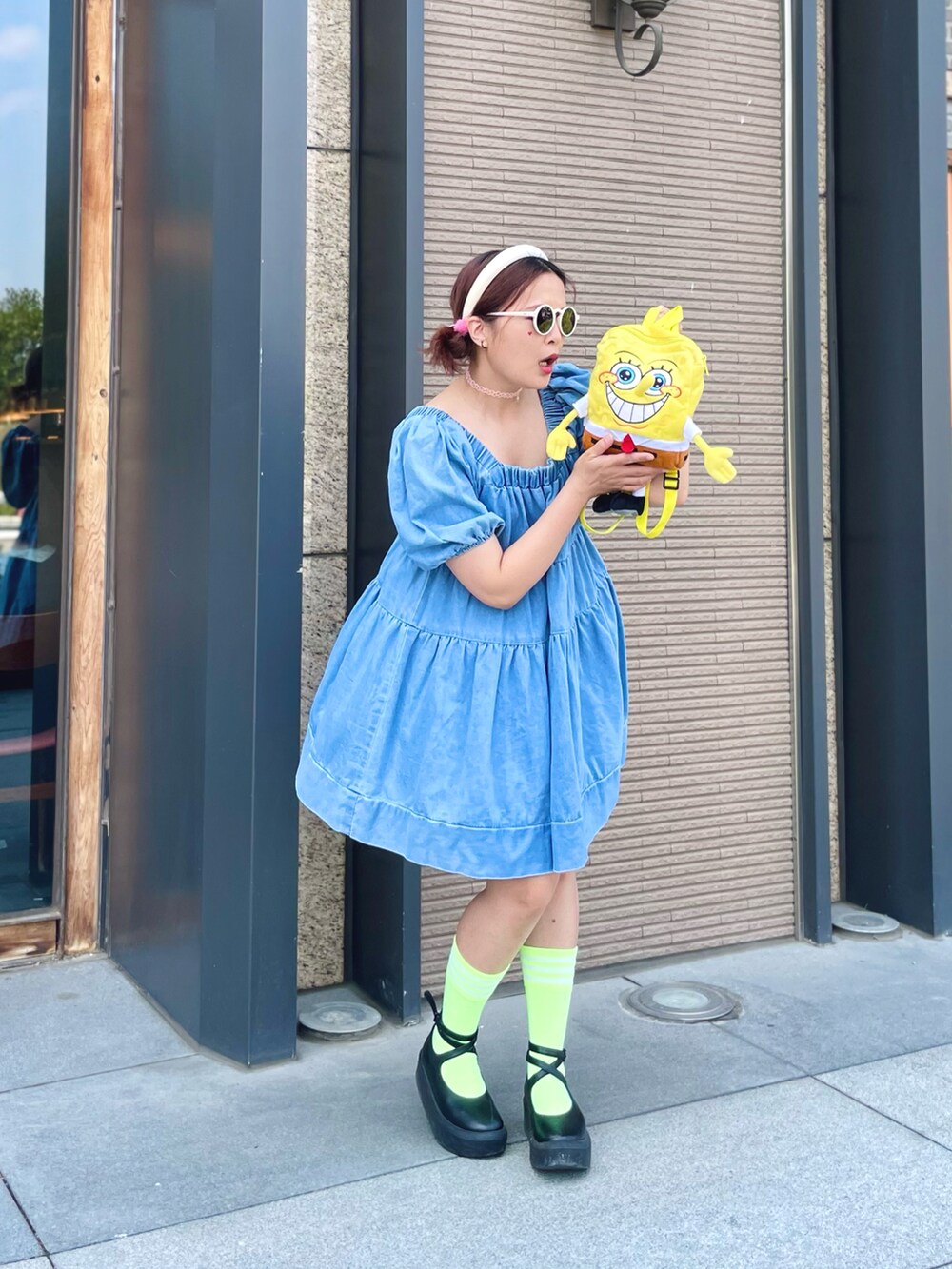 「丹寧」｜「TOKYO BOPPERのアイテム（シューズ、ブラック系）」を使った、★Yuki☆ 🇹🇼さん（レディース・157cm）の春コーディネートの3枚目の写真