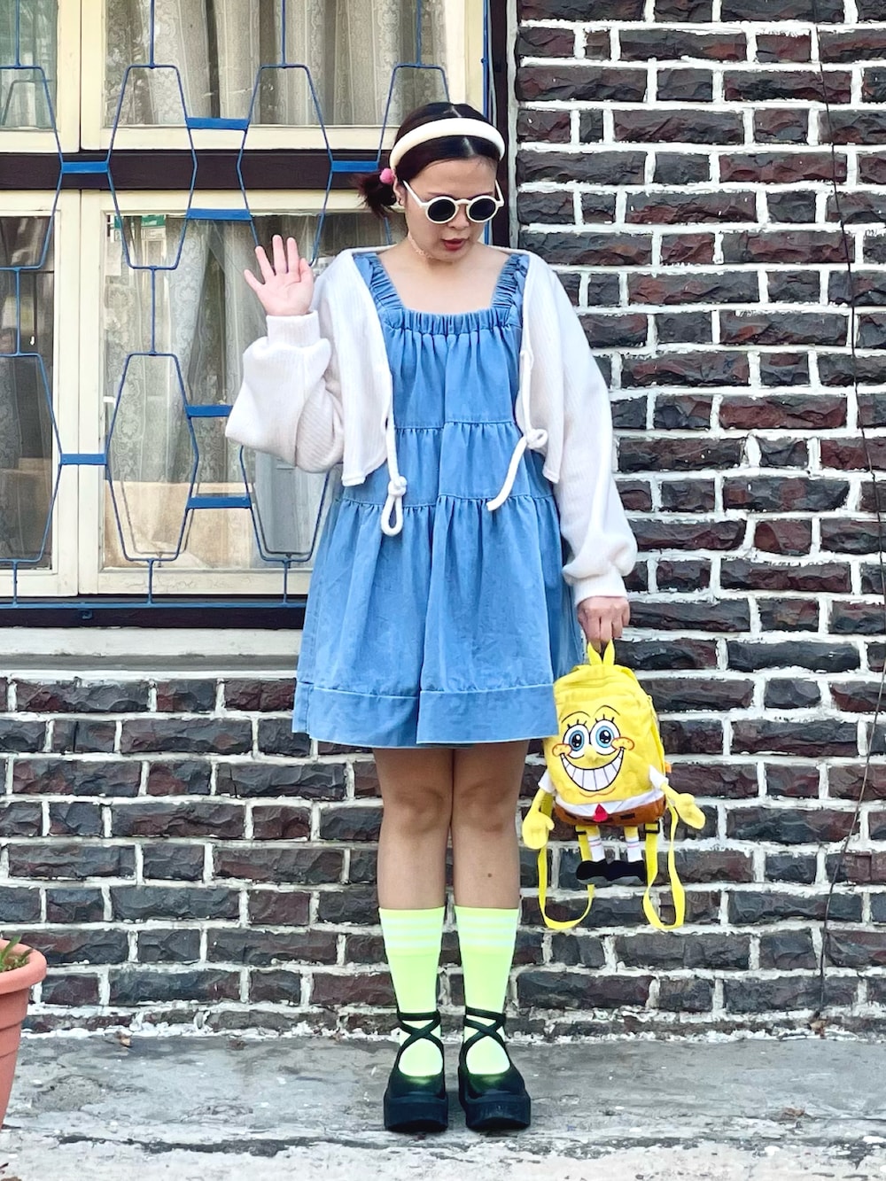「丹寧」｜「TOKYO BOPPERのアイテム（シューズ、ブラック系）」を使った、★Yuki☆ 🇹🇼さん（レディース・157cm）の春コーディネートの2枚目の写真