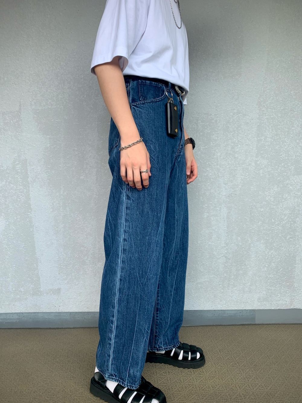 高質 VINTAGE DENIM STRAIGHT SLUB パンツ