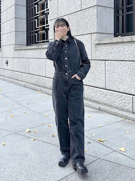 zaraブラックデニムカットアウトオールインワン ザラ カットアウト ブラックデニムジャンプスーツ