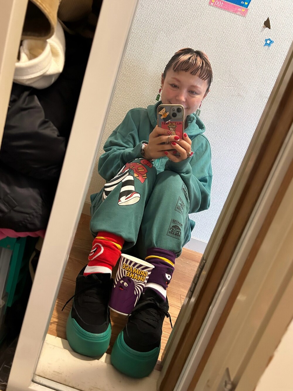 「UGGのUGG W MARIN MEGA LACE / アグ マリン メガ レース（スニーカー、ブラック系）」を使った、◎みお◎さん（レディース・150cm）の秋コーディネートの2枚目の写真