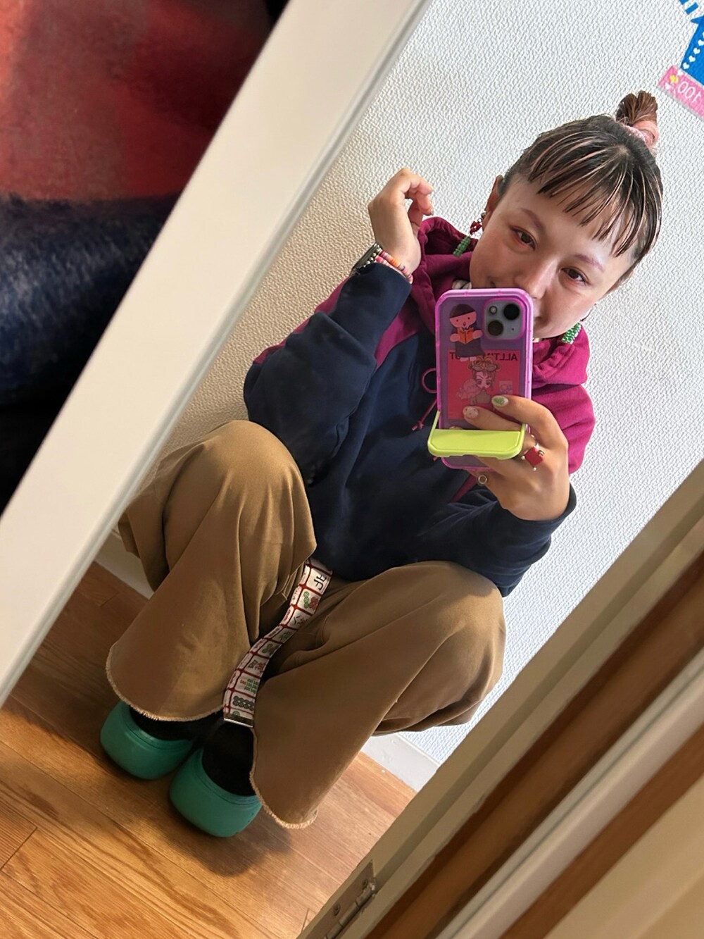 「UGGのUGG W MARIN MEGA LACE / アグ マリン メガ レース（スニーカー、ブラック系）」を使った、◎みお◎さん（レディース・150cm）の秋コーディネートの2枚目の写真