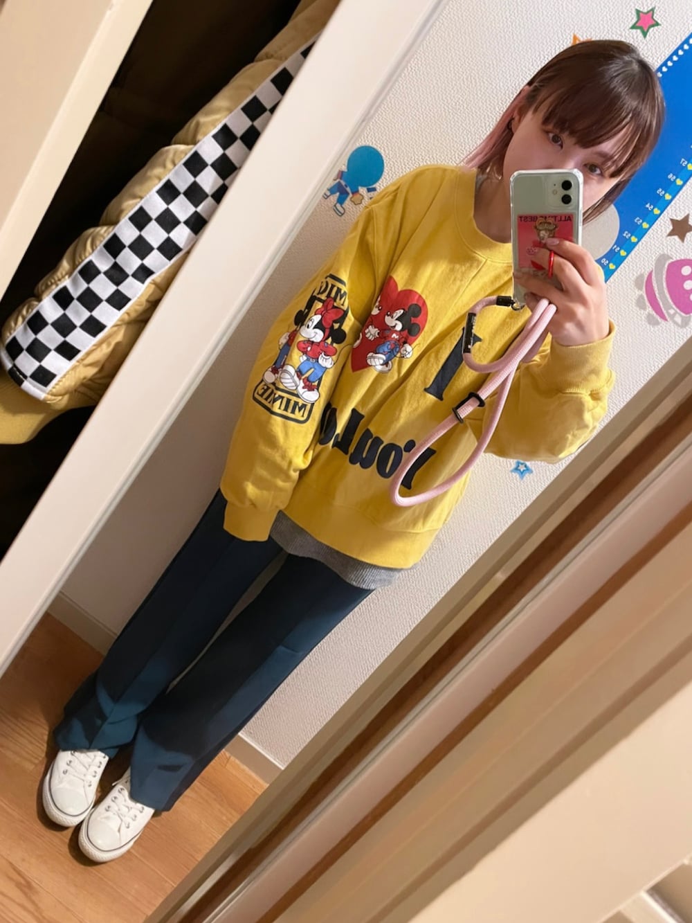 「低身長、低身長コーデ、低身長女子、GU、N3B、オールスター」｜「Alpha Industriesのアイテム（ダウンジャケット/コート、ブラック系）」を使った、◎みお◎さん（レディース・150cm）の冬コーディネートの2枚目の写真