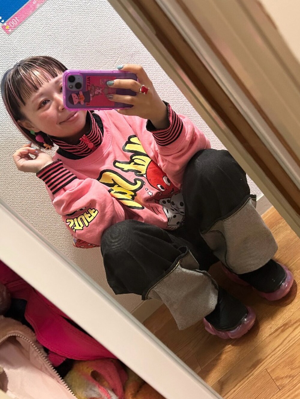 「groundsのアイテム（シューズ、ブラック系）」を使った、◎みお◎さん（レディース・150cm）の冬コーディネートの2枚目の写真