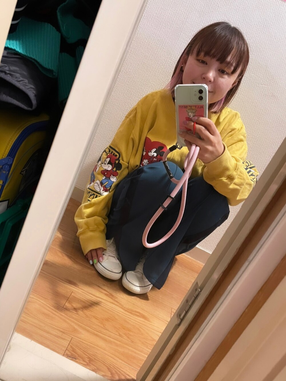 「低身長、低身長コーデ、低身長女子、GU、N3B、オールスター」｜「Alpha Industriesのアイテム（ダウンジャケット/コート、ブラック系）」を使った、◎みお◎さん（レディース・150cm）の冬コーディネートの5枚目の写真