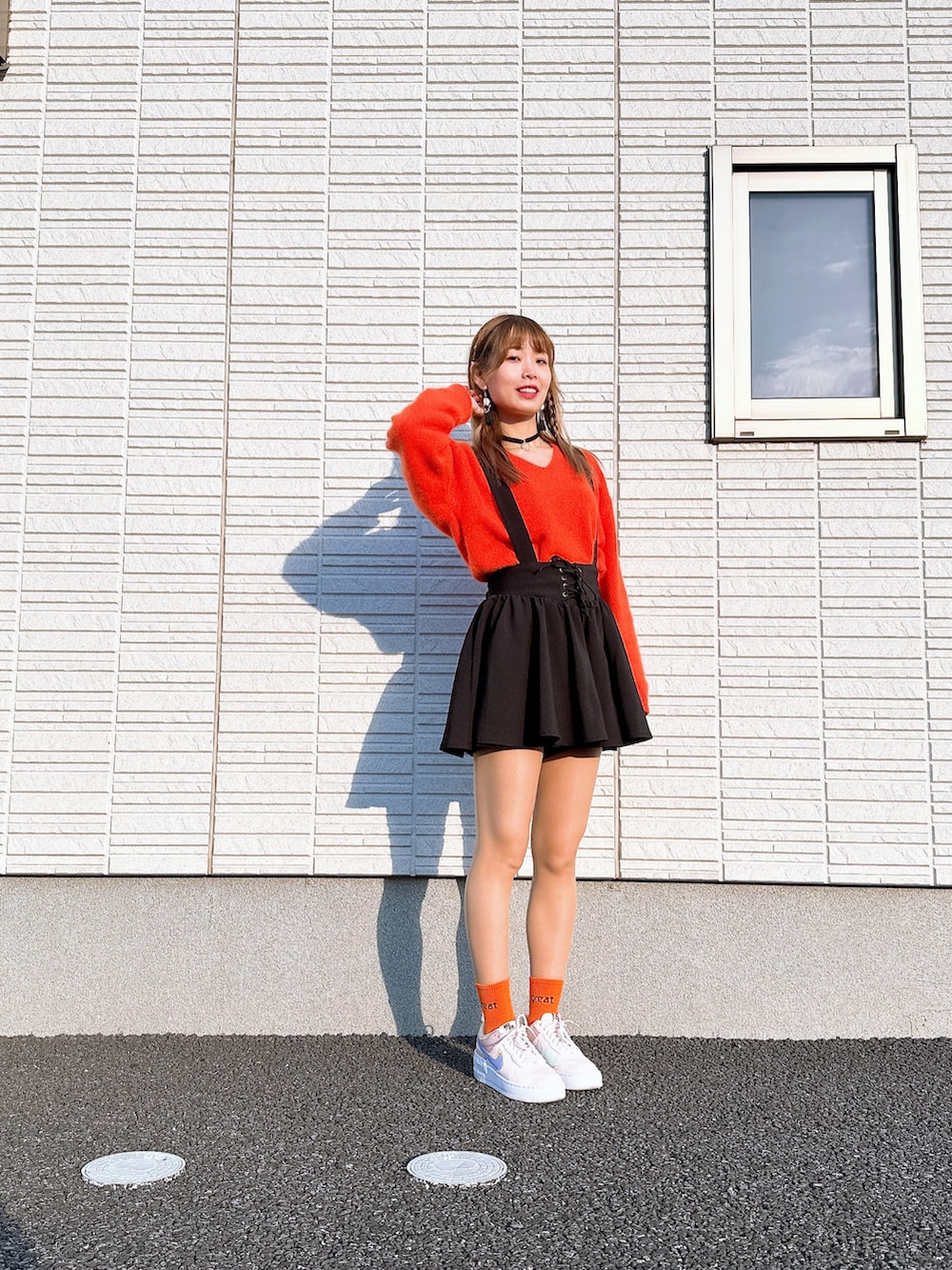 「WEARハロウィン2022、秋服、秋コーデ、ハロウィン」｜「UNITED ARROWSのアイテム（ニット/セーター、オレンジ系）」を使った、ぺいさん（レディース・163cm）の秋コーディネートの2枚目の写真