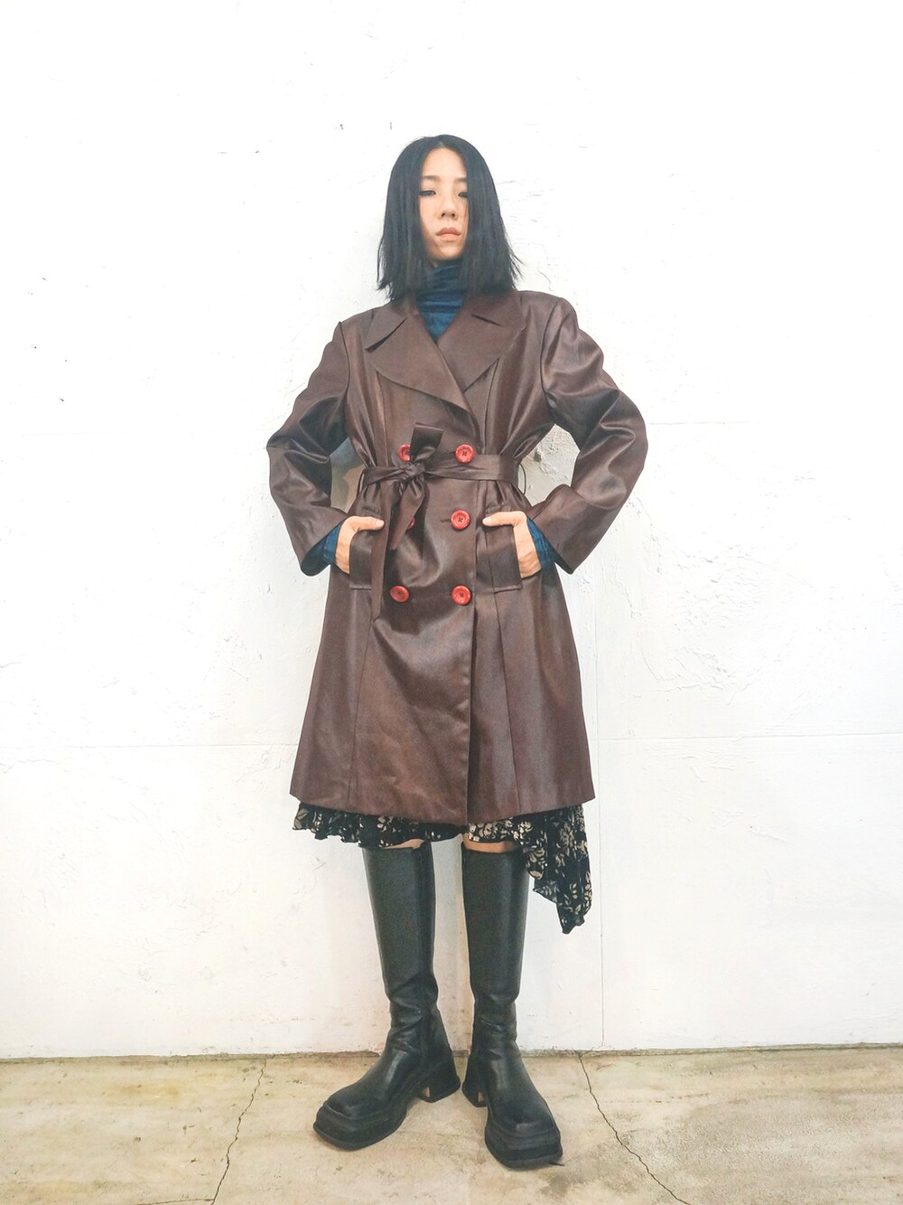 「ootd、古着MIX、古着、古着コーデ、古着女子、vintage、vintage style、vintagefashion」｜「三八計のアイテム（トップス、ブルー系）」を使った、Amanさん（レディース・164cm）の春コーディネートの2枚目の写真