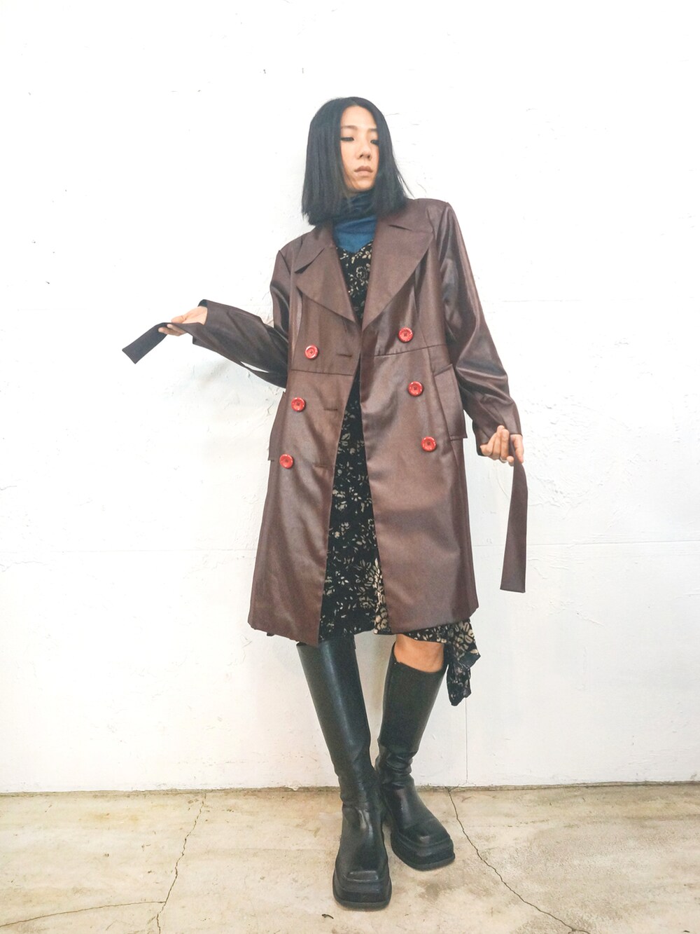 「ootd、古着MIX、古着、古着コーデ、古着女子、vintage、vintage style、vintagefashion」｜「三八計のアイテム（トップス、ブルー系）」を使った、Amanさん（レディース・164cm）の春コーディネートの3枚目の写真