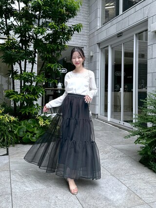 シフォンリボンビスチェ風カットソー 2点セット] レースリボンビスチェ+Tシャツセットアイテム レイヤード