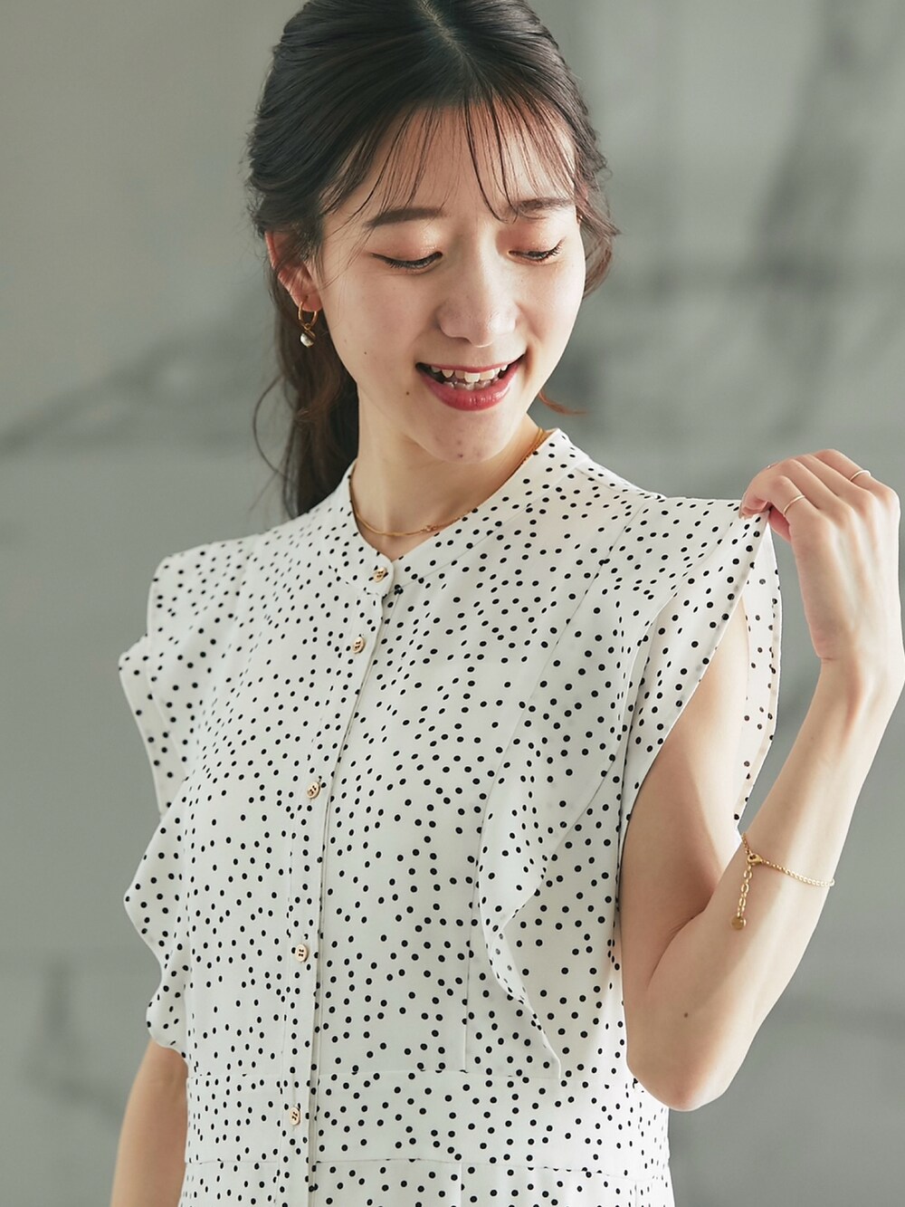 miki監修】 ドットプリントマーメイドワンピー ス