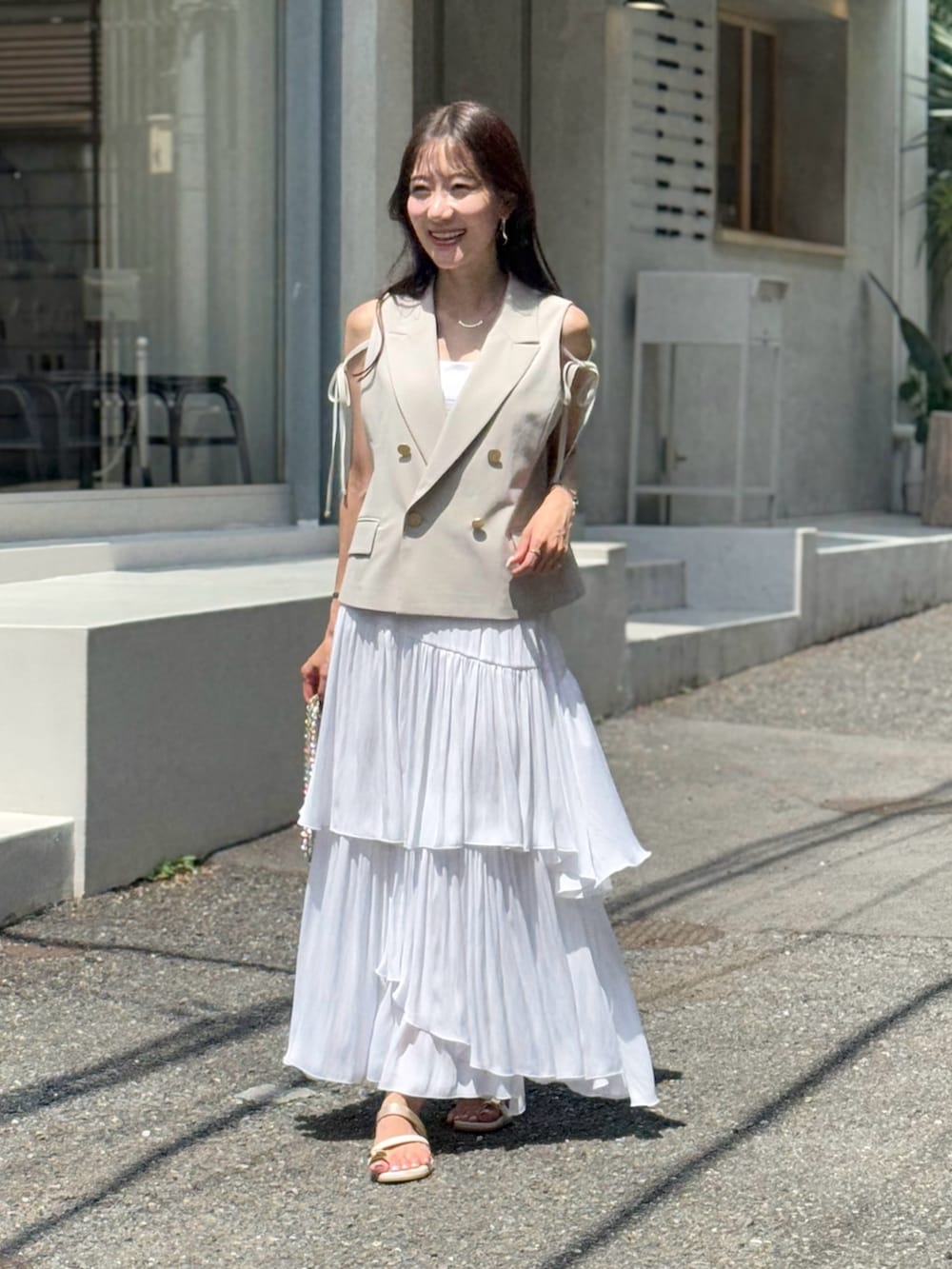 ラブティックボンボン　イレヘムティアードスカート　ホワイト La boutique Bonbon スカート 「新色追加！miki監修・3サイズ