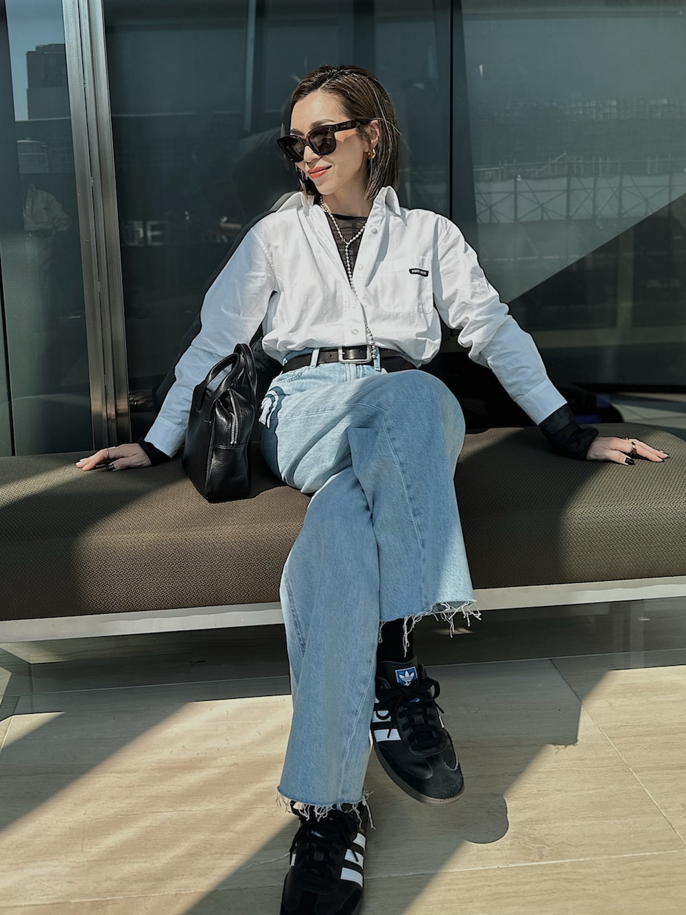 エロリンコ様 C6493 museOXシャツコーデ Oo.hiro.oO｜miu miuのシャツ/ブラウスを使ったコーディネート