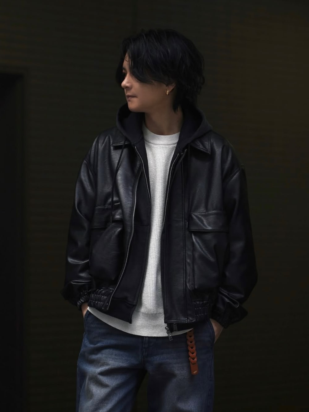 【期間限定値下げ】lidnm wym げんじ　レザーブルゾン げんじ｜WYM LIDNMのブルゾンを使ったコーディネート - WEAR