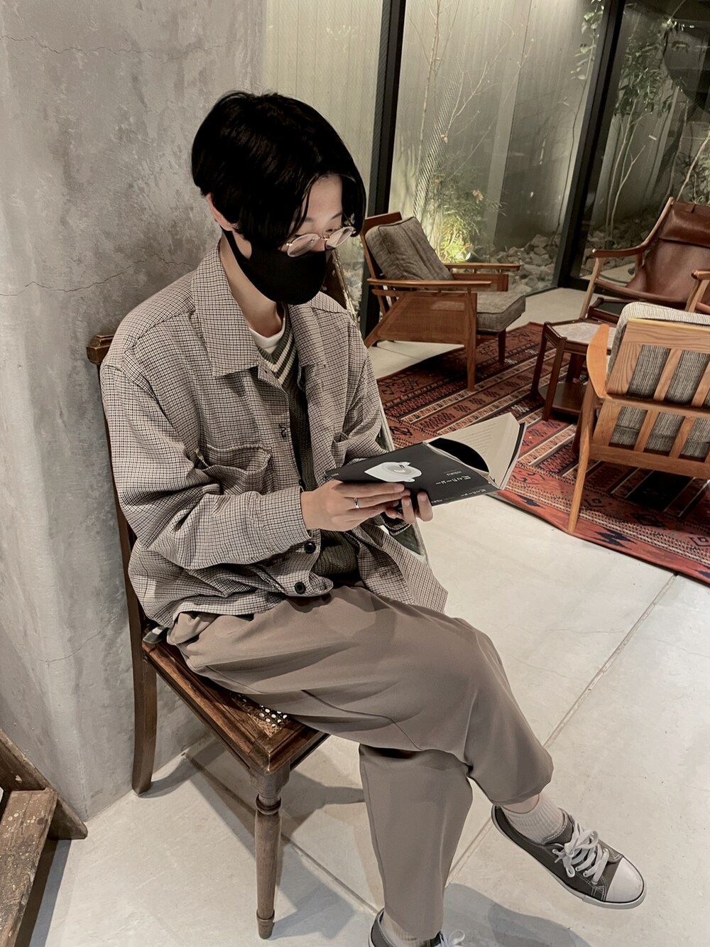「ボーイッシュ、ジェンダーレス、中性、カジュアルコーデ、GU、しまむら」｜「しまむらのアイテム（その他アウター、ブラウン系）」を使った、𝐾𝑜𝑡𝑦．さん（レディース・160cm）の夏コーディネートの2枚目の写真