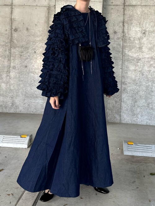 Aya × CAROLINA GLASER フリルボレロ付き ワンピース デニム 8月は