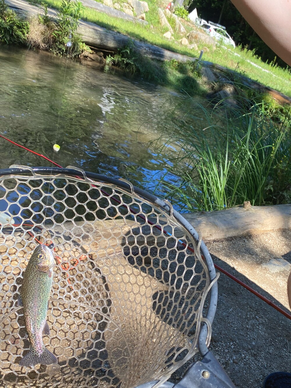 グレー系のTシャツ/カットソー、ブラック系のサンダル、ブラック系のボディバッグ/ウエストポーチを着用したメンズの夏コーディネートの3枚目の写真