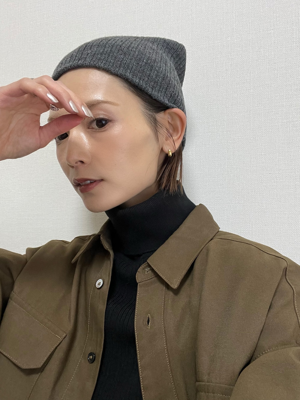 「ファーベスト、ニット帽、ファーコート、低身長、レイヤード、着回しコーデ、低身長女子、ジレ、ニットワンピース、冬コーデ、大人カジュアル、ロングスカート、PR、今日のコスメと服、#服とコスメでなりたい自分に」|「Day and Gradeのフェイクファージレコート(その他アウター、ブラウン系)」を使った、RIHOさん(レディース・150cm)の秋コーディネートの2枚目の写真
