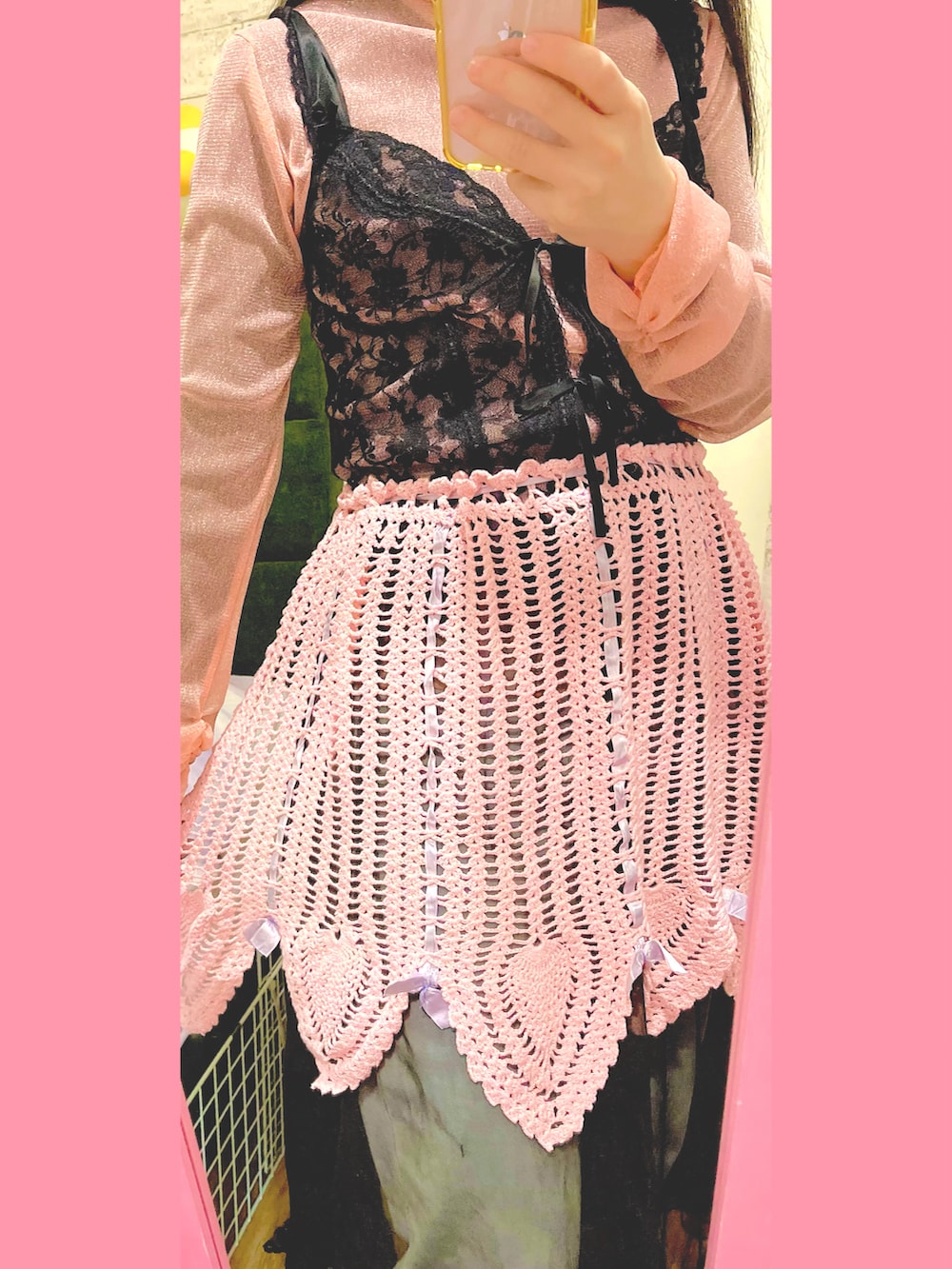 「AUNT MARIE'S、ランジェリーワンピース、vintage、古着」｜「VINTAGEのアイテム（アンダーウェア、ブラック系）」を使った、andidilianさん（レディース・157cm）の冬コーディネートの2枚目の写真