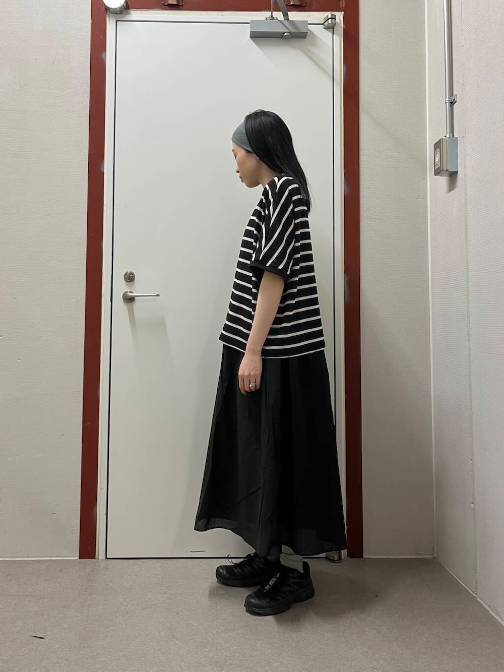 「newarrival、doors」｜「URBAN RESEARCH DOORSの2WAYタンクトップレイヤードワンピース（ワンピース、ブラック系）」を使った、pyonさん（レディース・161cm）の夏コーディネートの2枚目の写真