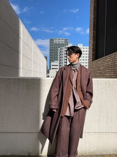 セットアップ（ブラウン系）を使った「ロングコート」のメンズ人気