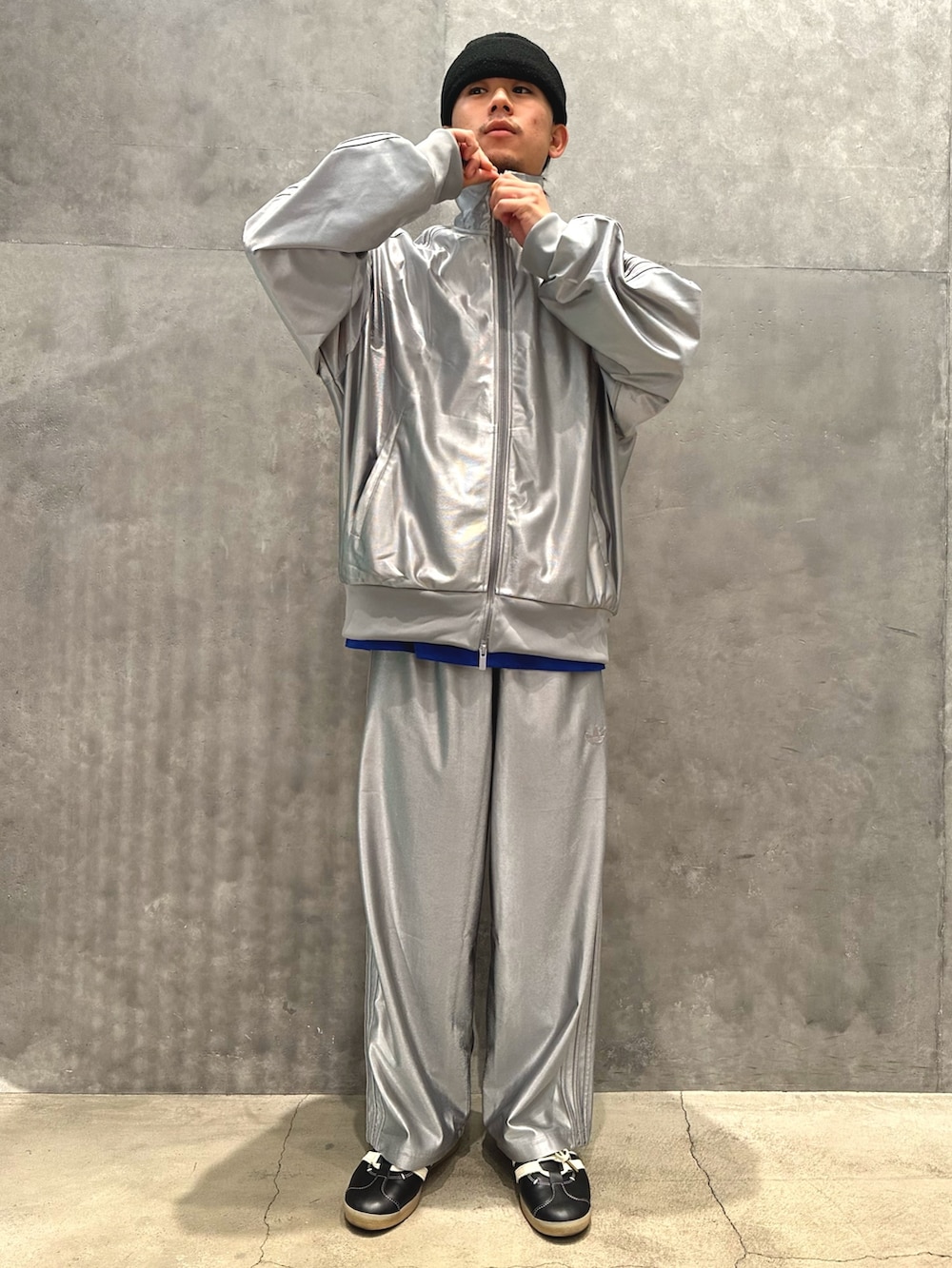 adidas オーバーサイズ ファイヤーバード トラックパンツ シルバー adidas パンツ ファイヤーバード オーバーサイズド トラック