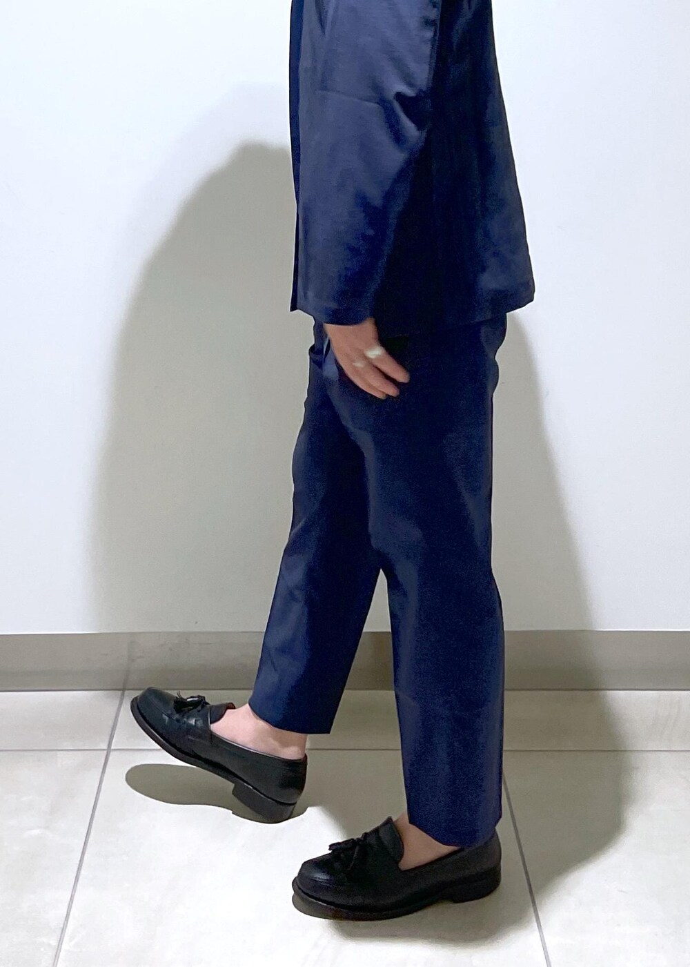 「24SS、2024SS、快適素材、リランチェ、ADAM ET ROPÉ、FEMME、HOMME、UNISEX、SDGs、サステナブル、低身長、骨格ストレート、きれいめ、きれいめカジュアル、セレモニー」｜「ADAM ET ROPE'の《新色追加》【RIRANCHA/リランチェ】ボックスシルエット ジャージー ポロシャツ / イージーケア / ユニセックス / 吸水速乾（ポロシャツ、ブルー系）」を使った、adam_yamashitaさん（メンズ・169cm）の春コーディネートの5枚目の写真
