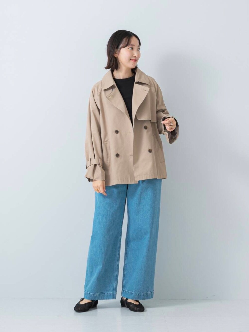 「URBAN RESEARCH Sonny Labelのパフスリーブフライス/ジャガードロングTシャツ(Tシャツ/カットソー、ブラック系)」を使った、nozawaさん(レディース・167cm)の冬コーディネートの2枚目の写真