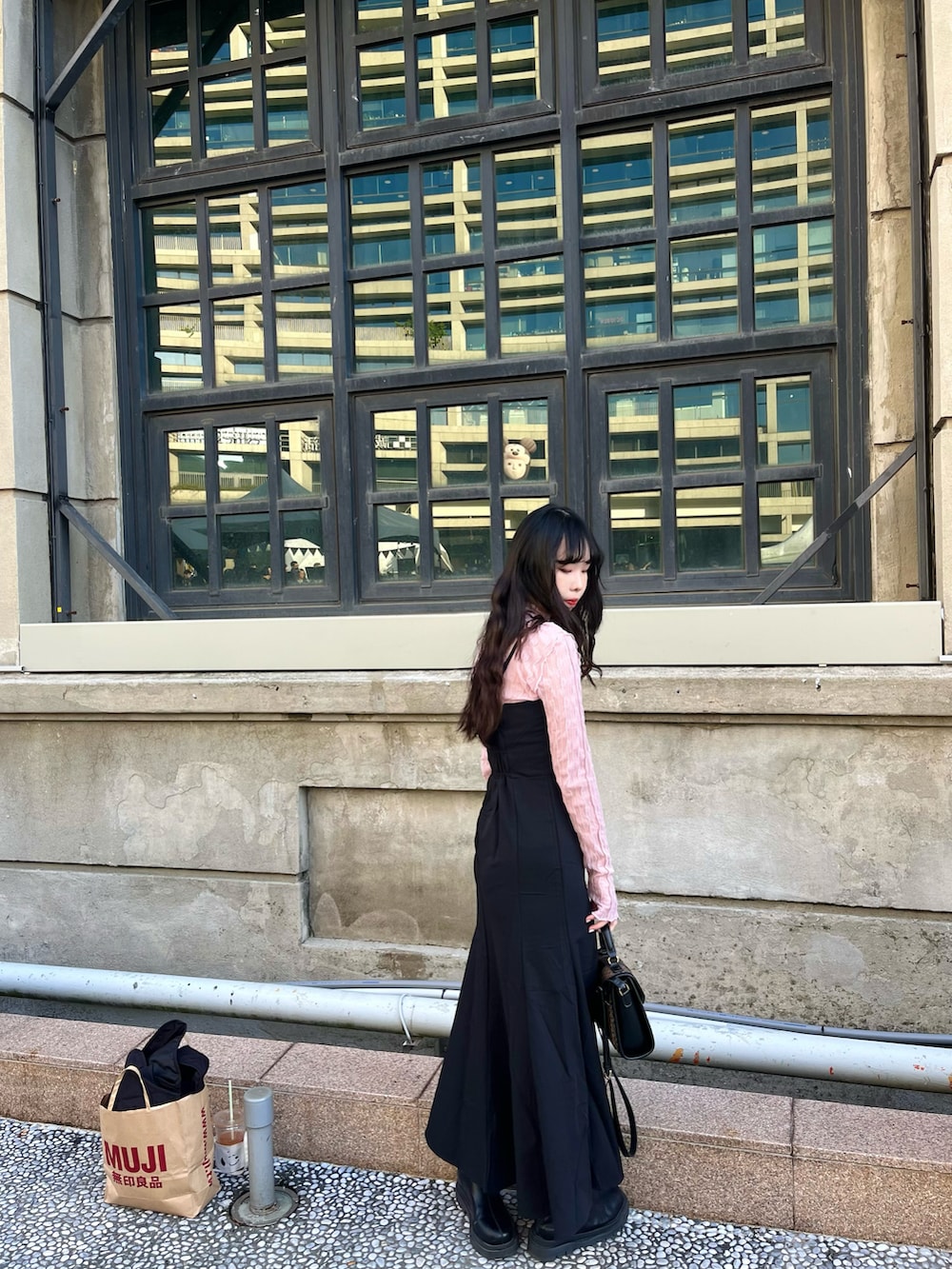 「秋服コーデ、今日のコーデ、秋服、GRL、moussy」｜「MOUSSYのMONOGRAM MINI SHOULDER バッグ（ショルダーバッグ、ブラウン系）」を使った、jieee03eeさん（レディース・163cm）の秋コーディネートの2枚目の写真