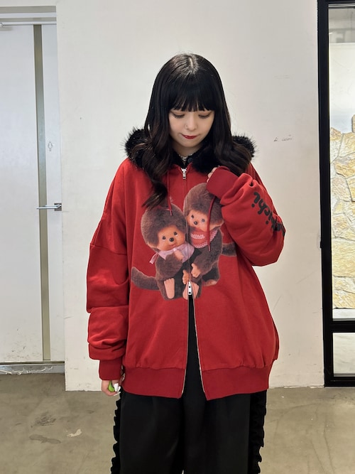 monchhichi×jouetie】ファードッキングZIPフーディ モンチッチ jouetie