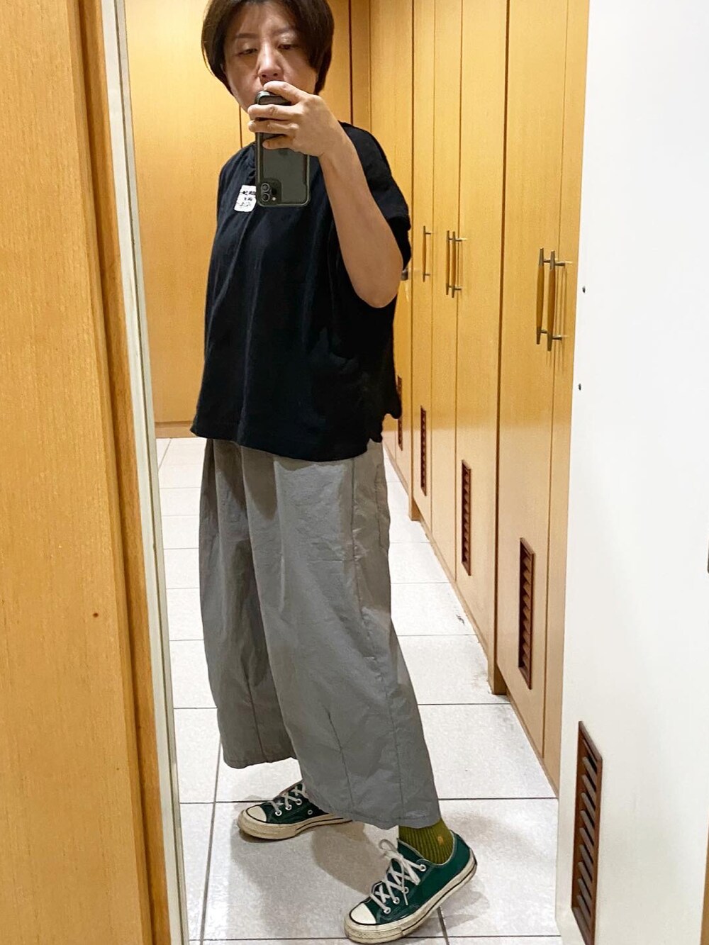 「CONVERSEのアイテム（スニーカー、グリーン系）」を使った、yukichen3388さん（レディース・155cm）の夏コーディネートの3枚目の写真