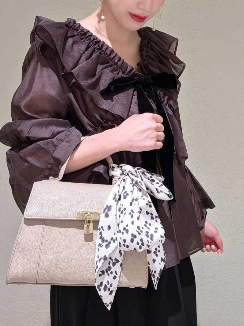 ブラック系のその他パンツ、ブラウン系のシャツ/ブラウス、その他のパンプスを着用したレディースの秋コーディネートの5枚目の写真
