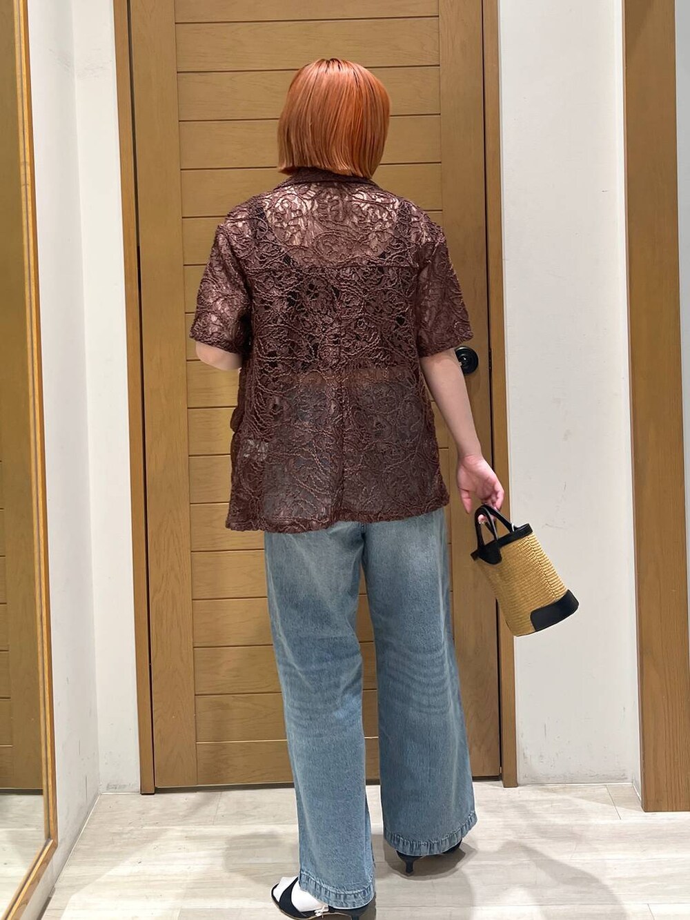 「ユニセックス、着痩せ・細見え、カジュアル、BAYFLOW、体型カバー」｜「BAYFLOWのクリテハンドルペーパーショルダー（ショルダーバッグ、ブラック系）」を使った、orinさん（レディース・164cm）の夏コーディネートの4枚目の写真