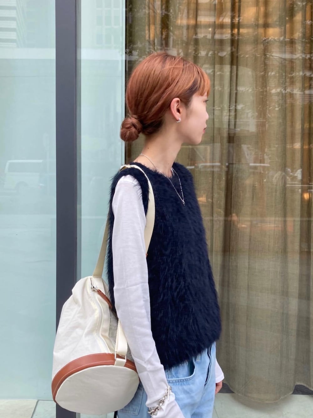 「デニム、リーバイス、リーバイス501、デニムパンツ、156cm、BEAUTY&YOUTH UNITED ARROWS、ビューティ&ユース、休日スタイル、ファーベスト、ベストコーデ、キレイめカジュアル、おでかけコーデ、オトナカワイイ、秋先取りコーデ、デニムコーデ」|「Levi'sの【国内EXCLUSIVE】<LEVI’S>501デニムパンツ/ライトブルー(デニムパンツ、ブルー系)」を使った、吉田(yoshida)さん(レディース・156cm)の夏コーディネートの6枚目の写真