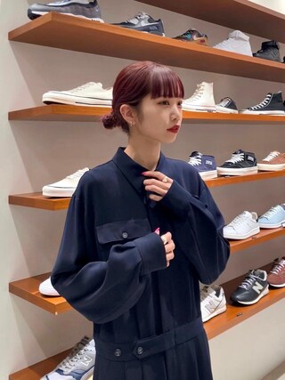 WEB限定】ポリエステルツイル ワークジャンプスーツ -ウォッシャブル