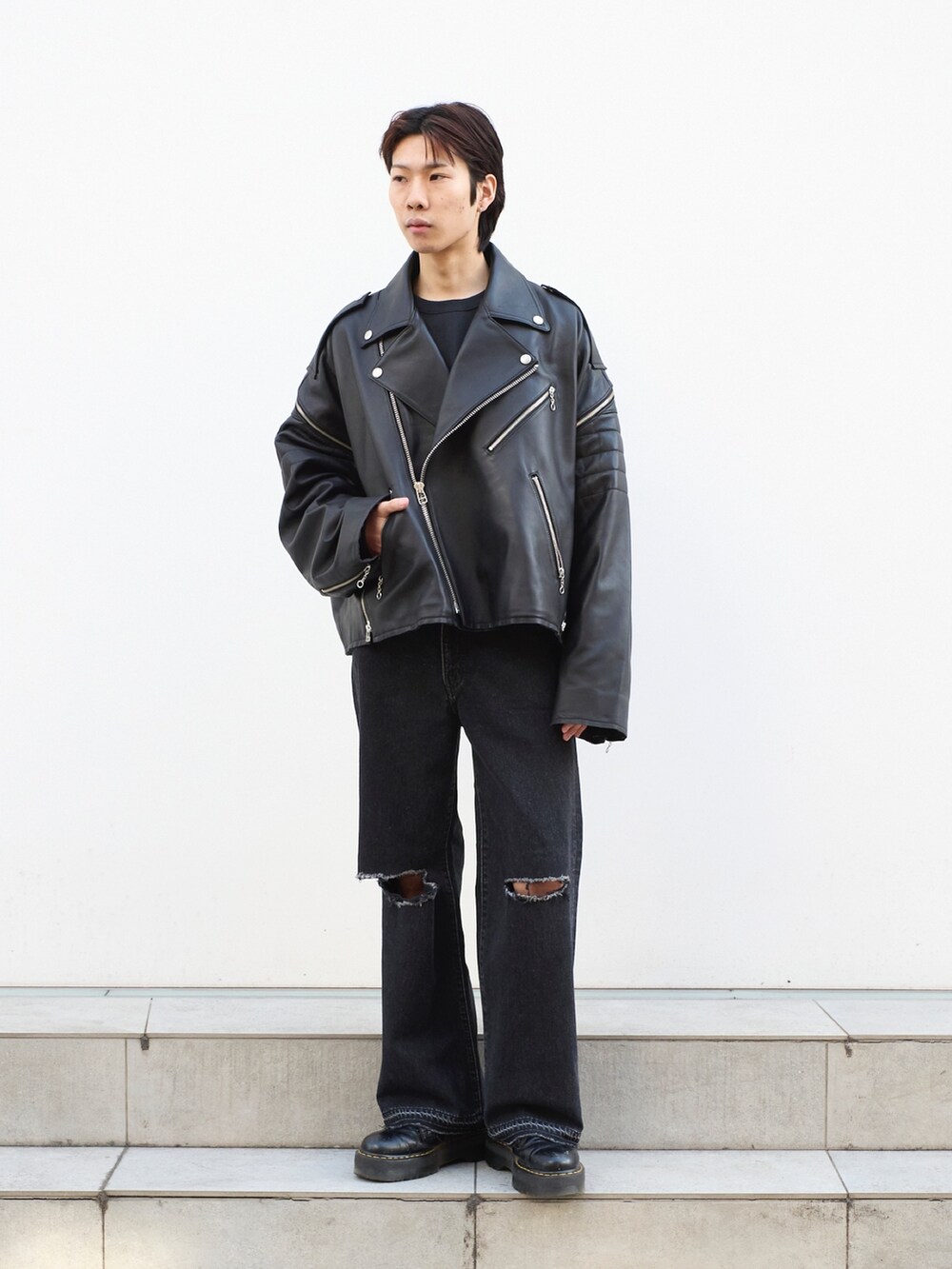 cion｜FACETASMのライダースジャケットを使ったコーディネート - WEAR