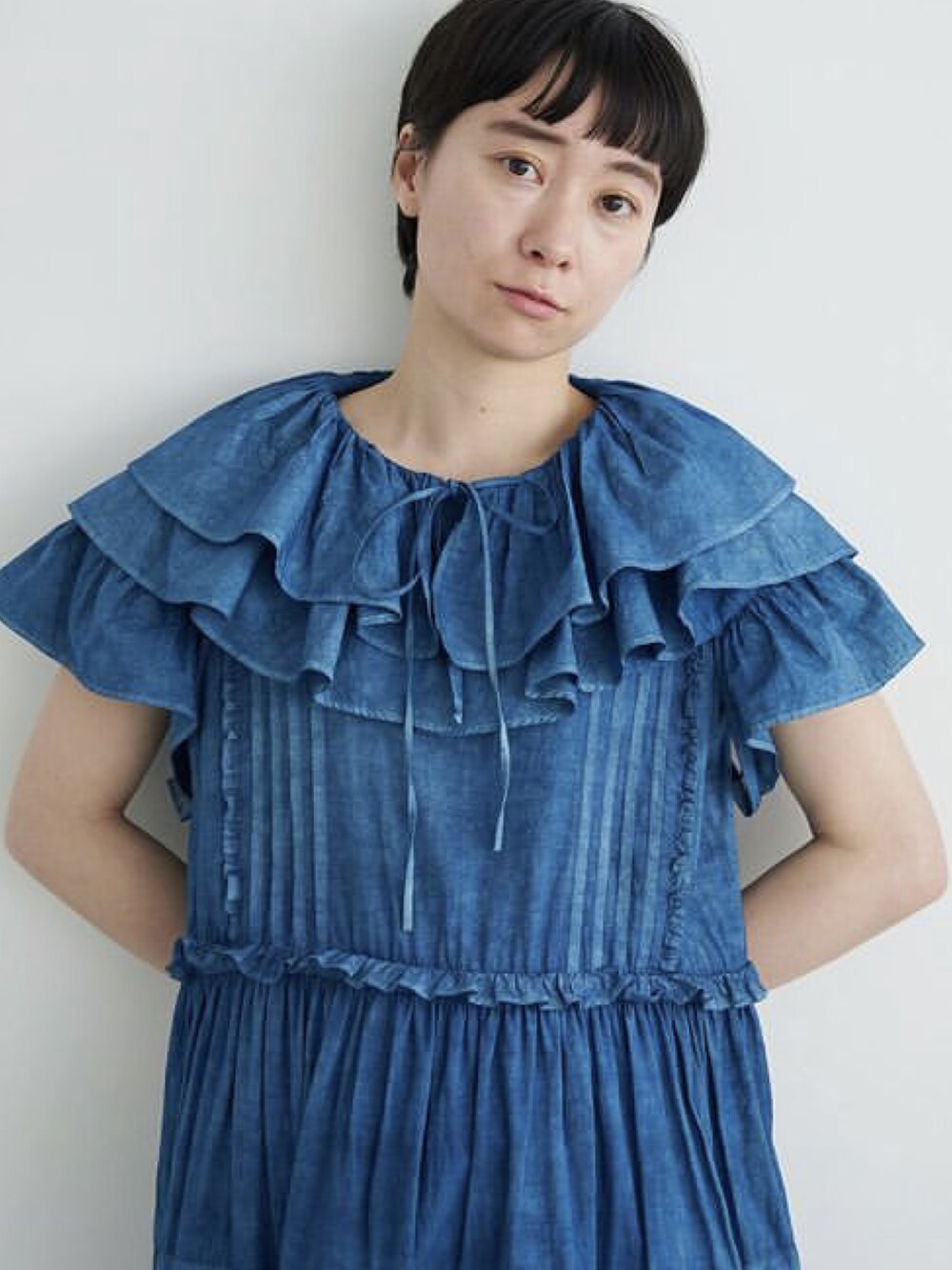 malle Ramieノースリラップドレス