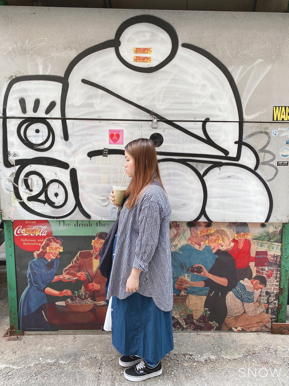 「ootd、日系極簡、VANS、ootdhk、日系穿搭、日系girl、街頭穿搭、日系女裝、日系ootd」｜「kiki.coのアイテム（シャツ/ブラウス、ブラック系）」を使った、~𝒀𝒖𝒌𝒊 𝑳𝒖𝒊🍭さん（レディース・151cm）の春コーディネートの2枚目の写真