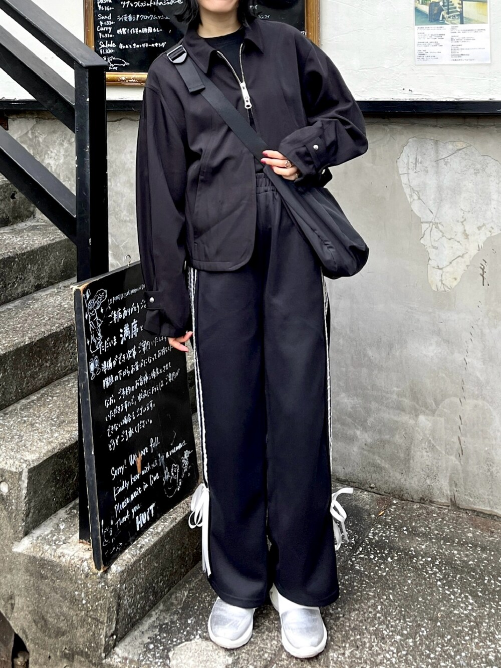 LA PEAU DE GEM イージージップブルゾン black LA PEAU DE GEM】イージージップブルゾンを使った人気