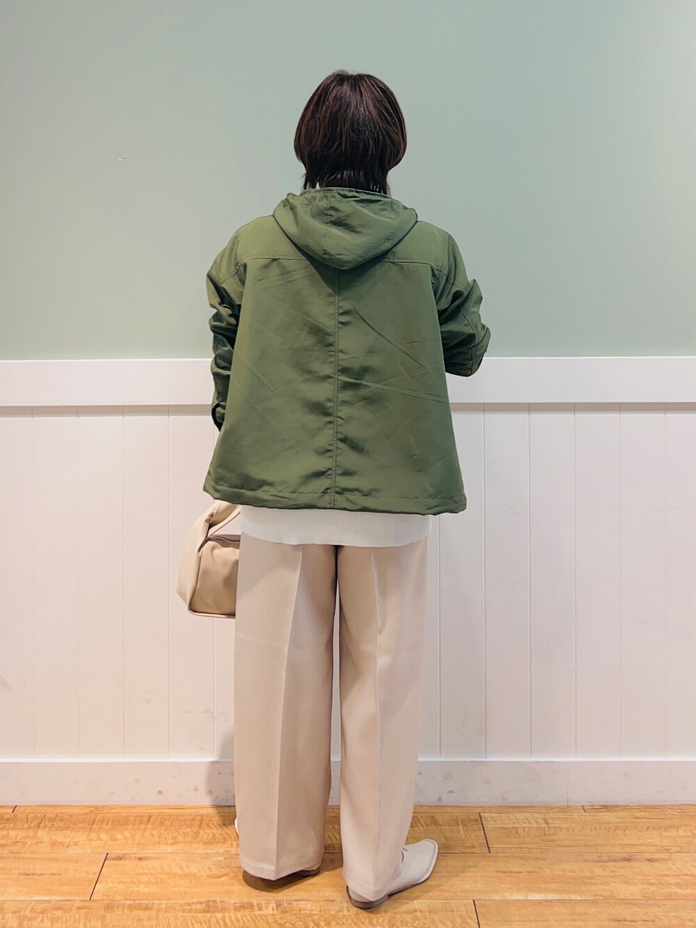 「大人カジュアル、シンプル、シンプルコーデ、カジュアルコーデ、オトナカジュアル、休日スタイル、春コーデ、プチプラ、きれいめカジュアル、ootd、おしゃれさんと繋がりたい、ママコーデ、今日のコーデ、オトナ女子、ボーダー」｜「DRESKIPの【洗える】なめらかタッチ総針ニット（ニット/セーター、オレンジ系）」を使った、タナさん（骨格ウェーブ・レディース・155cm）の春コーディネートの3枚目の写真