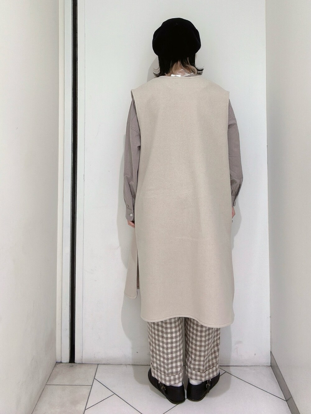 「ベスト、チュニック、センタープレス、センタープレスパンツ、サマンサ モスモス(Samansa Mos2)、Samansa Mos2」｜「Samansa Mos2のTストラップシューズ（その他シューズ、ブラック系）」を使った、sakura✿さん（レディース・158cm）の冬コーディネートの3枚目の写真