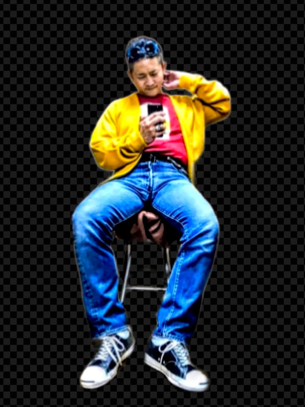 レッド系のTシャツ/カットソー、レッド系のTシャツ/カットソー、ホワイト系のTシャツ/カットソーを着用したメンズの夏コーディネートの4枚目の写真