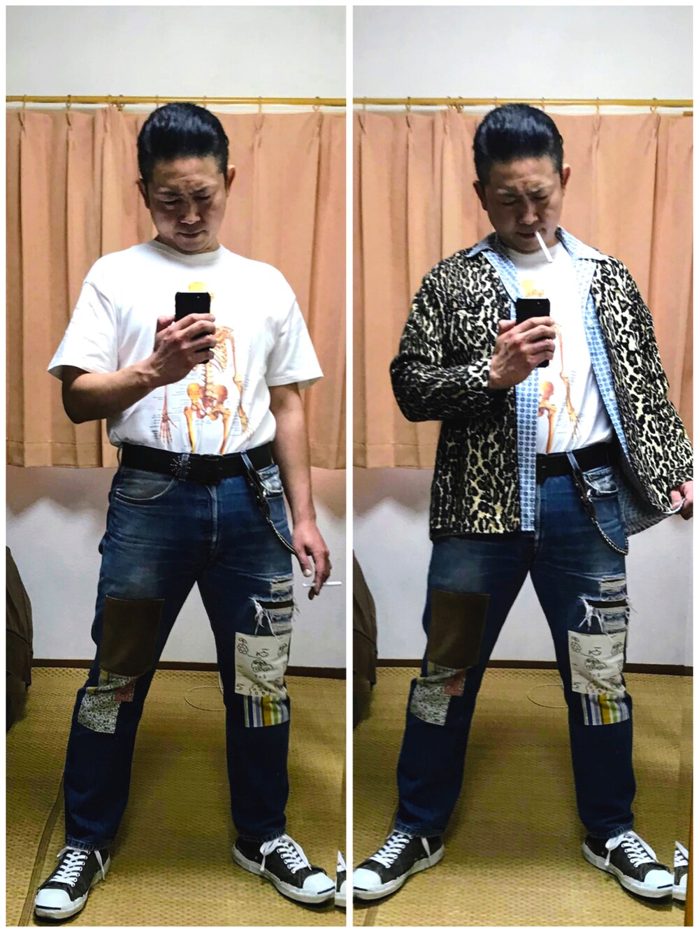 「片手スマホ自撮り研究会🤳✨、我が道をゆく隊、カートコバーン、グランジ、アメカジ、レザー、レオパード、好きな服を好きなように着る🐷💕、双極性障害、メルカリ大量出品中‼️、メルカリ★期間限定SALE★本日最終日‼️」|「Buzz Rickson'sの🔸バズリクソン フライトキャップ(緑)(キャップ、グリーン系)」を使った、おたっし🐷さん(メンズ・174cm)の冬コーディネートの2枚目の写真